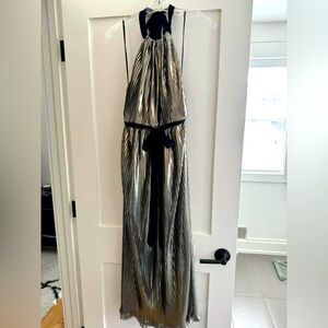 Allan Schwartz metallic halter dress. Size small but fits more like a medium.